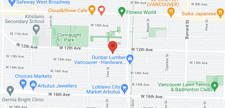 map of 25 2156 W 12TH AVENUE